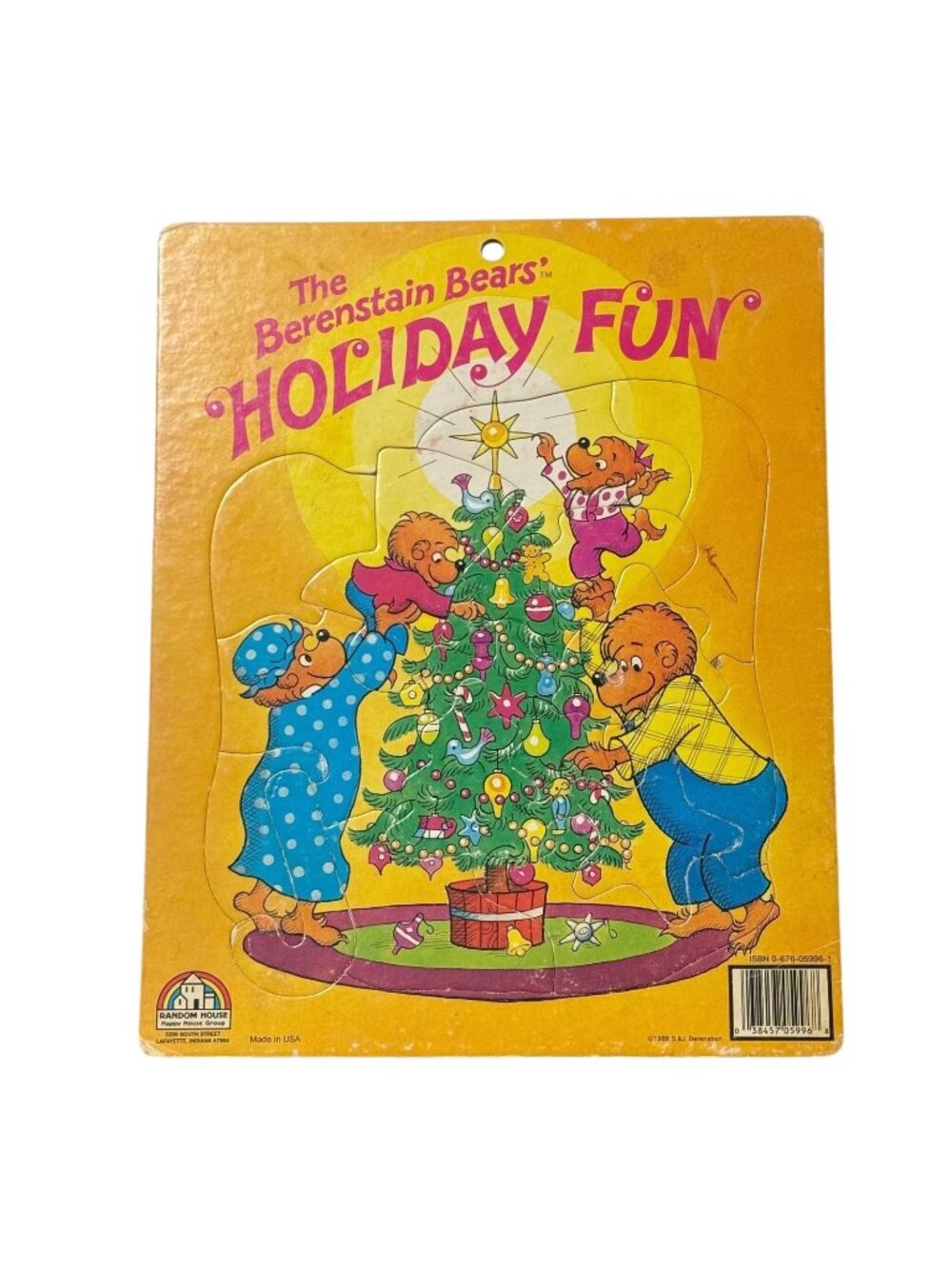 The Berenstain Bears Holiday Fun Puzzle 15 pc Random House 1988 USA Vintage